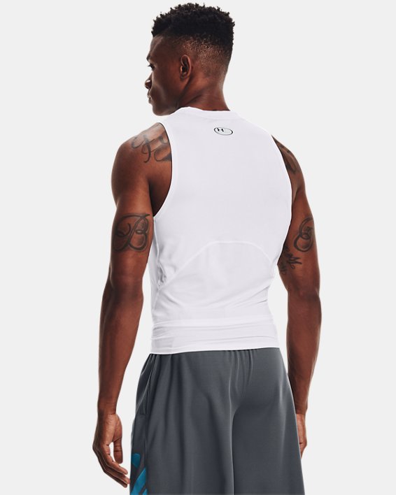 Men's HeatGear® Compression Tank in White image number 1